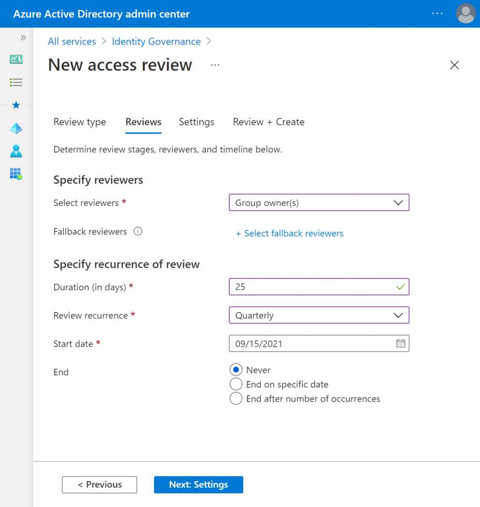 微软Teams关于Azure Active Directory审阅设置